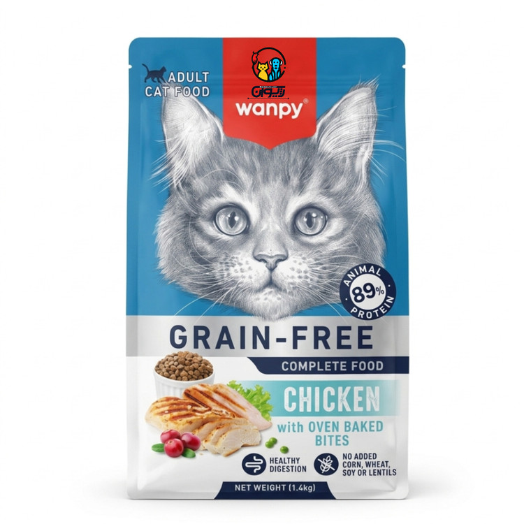 غذا خشک گربه ونپی طعم مرغ وزن ۱.۵ کیلوگرم Wanpy Adult Cat Dry Food with chicken – 1.5kg