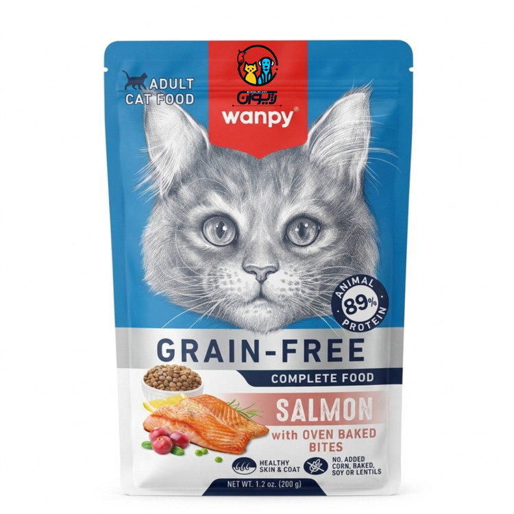 غذا خشک گربه ونپی طعم سالمون وزن ۱.۵ کیلو Wanpy Adult Cat Dry Food with Salmon – 1.5kg