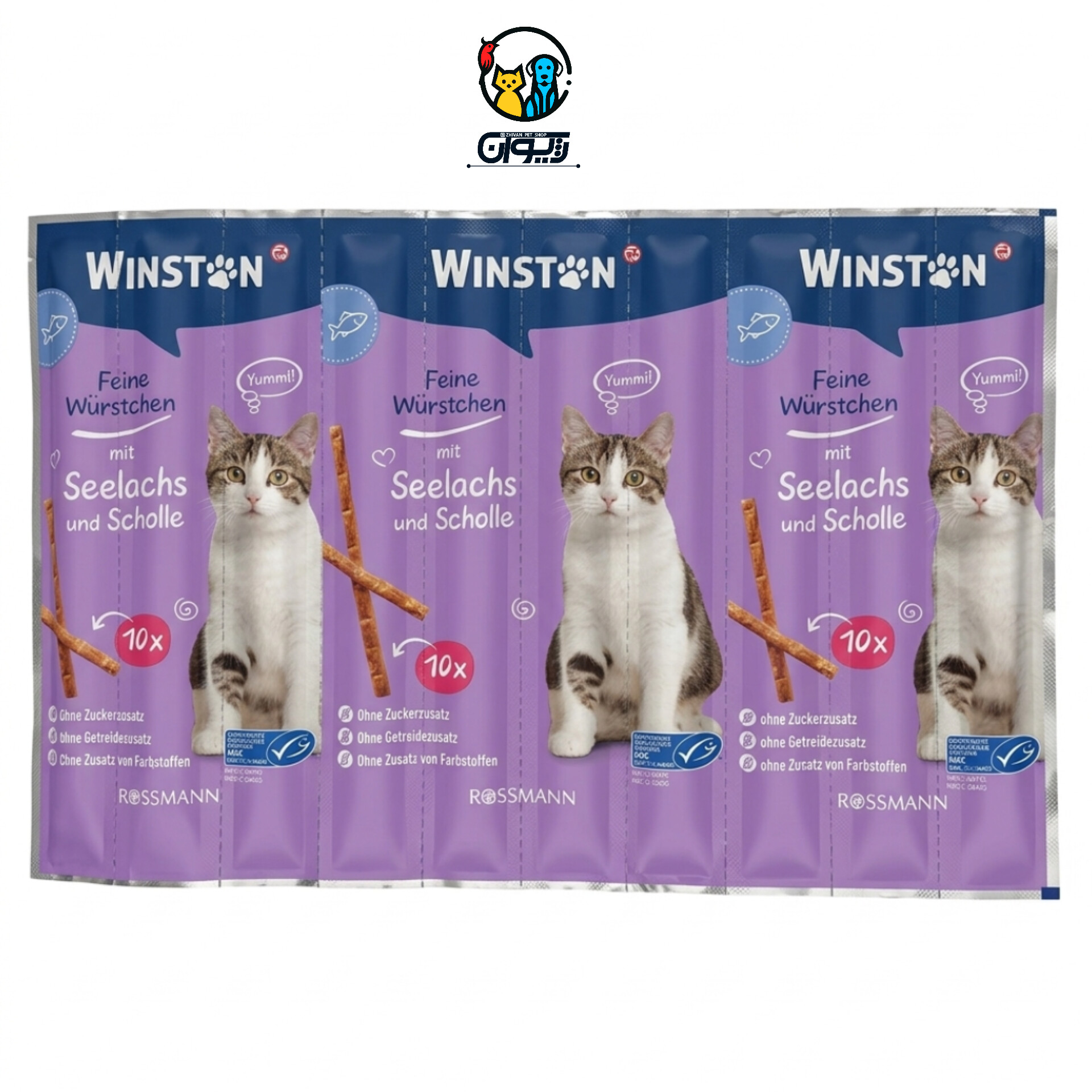 تشویقی مدادی گربه وینستون طعم ماهی Winston Fish Flavor Cat Stick Treat