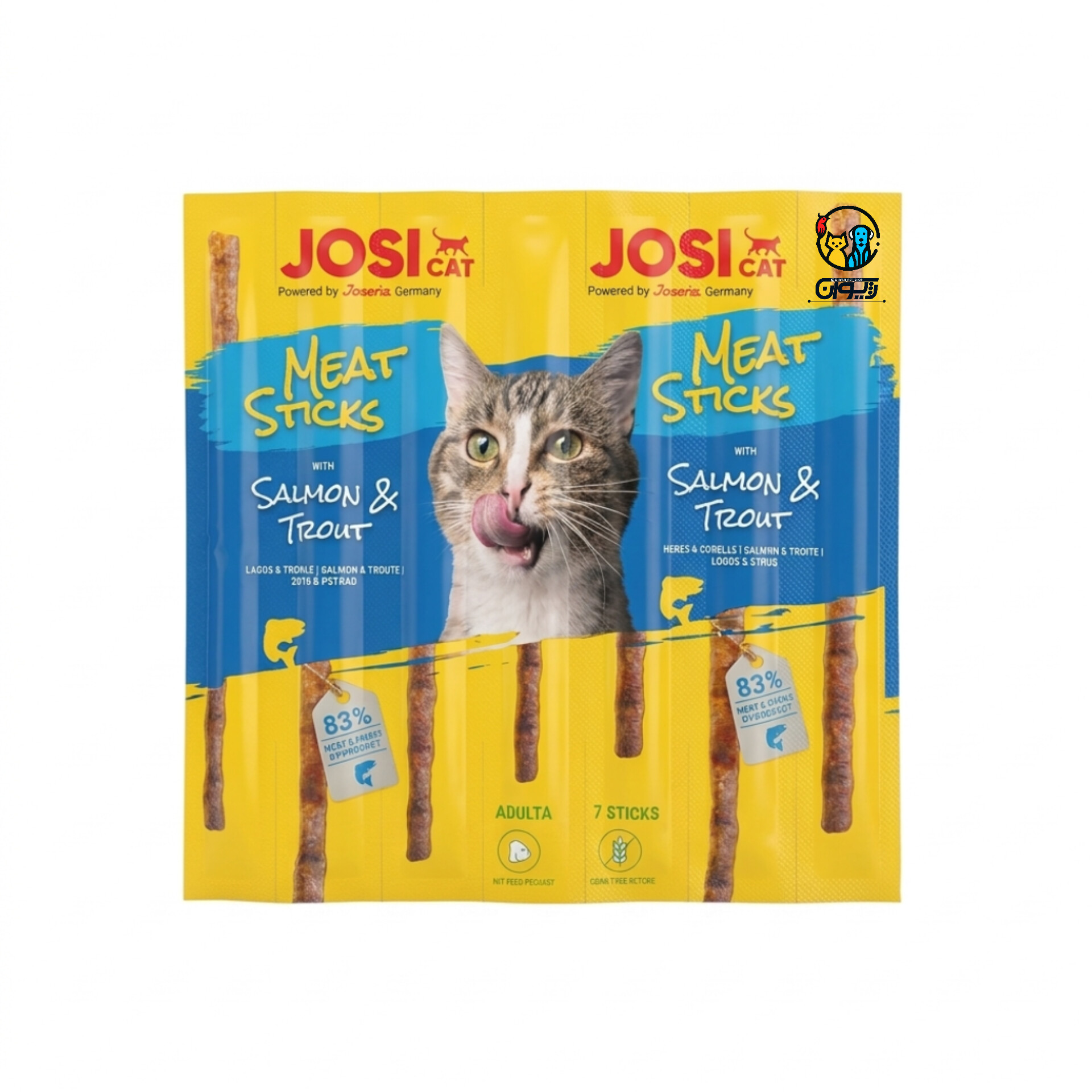 تشویقی مدادی گربه جوسی کت طعم سالمون و قزل‌آلا تک عددی  JosiCat Meat Stick