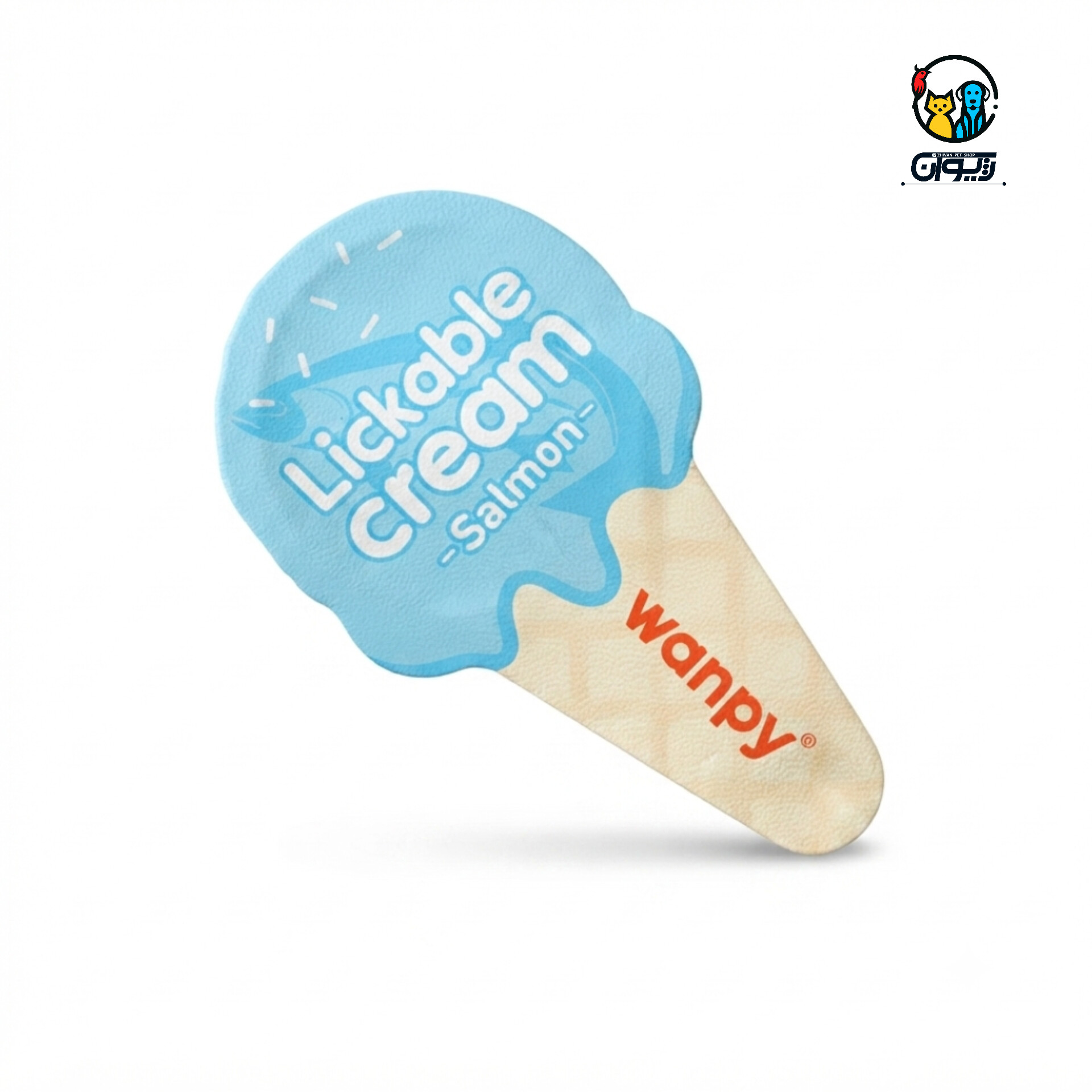 بستنی قاشقی گربه ونپی طعم سالمون یک عددیWanpy Salmon Cat Creamy Treat