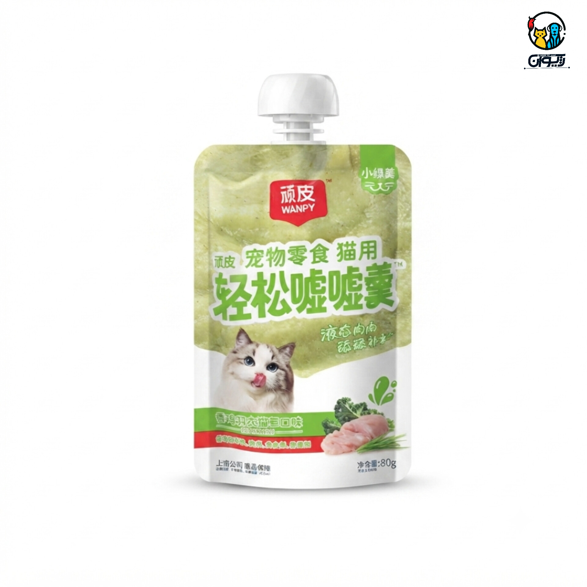 پودینگ ونپی گربه یورینری مناسب سلامت مجاری ادرار طعم مرغ و کت گرس ۸۰ گرم Wanpy Urinary Care Cat Pudding