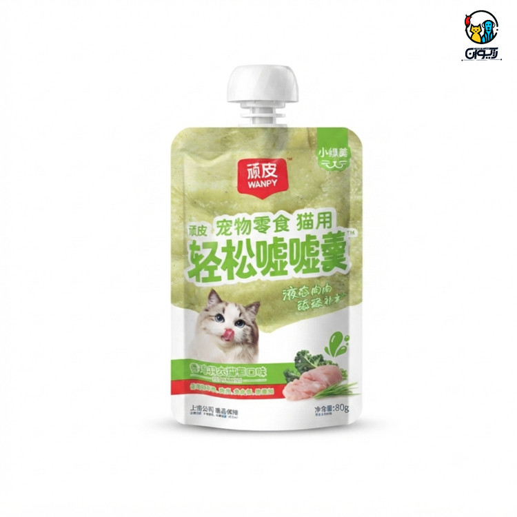 پودینگ ونپی گربه یورینری مناسب سلامت مجاری ادرار طعم مرغ و کت گرس ۸۰ گرم Wanpy Urinary Care Cat Pudding