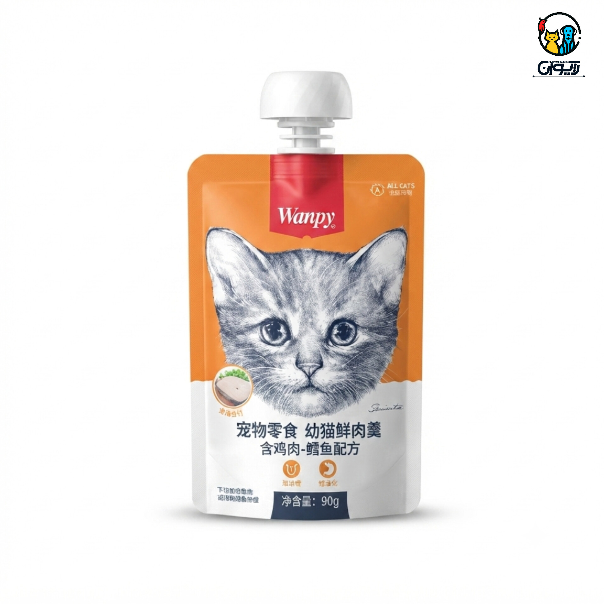 Wanpy Cat Pudding پودینگ بچه گربه ونپی طعم مرغ و کاد وزن ۹۰ گرم