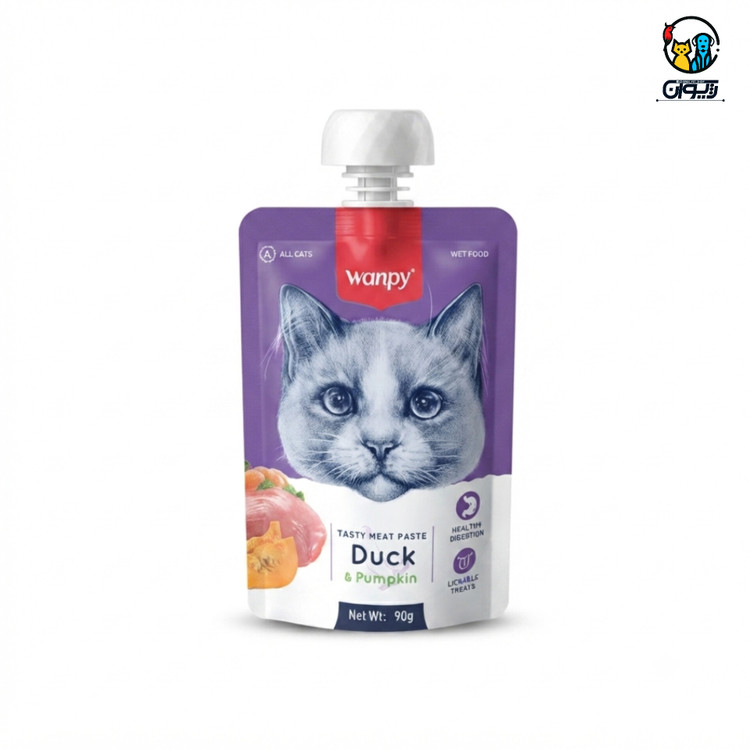 پودینگ گربه ونپی طعم اردک و کدو تنبل وزن ۹۰ گرم Wanpy Cat Pudding
