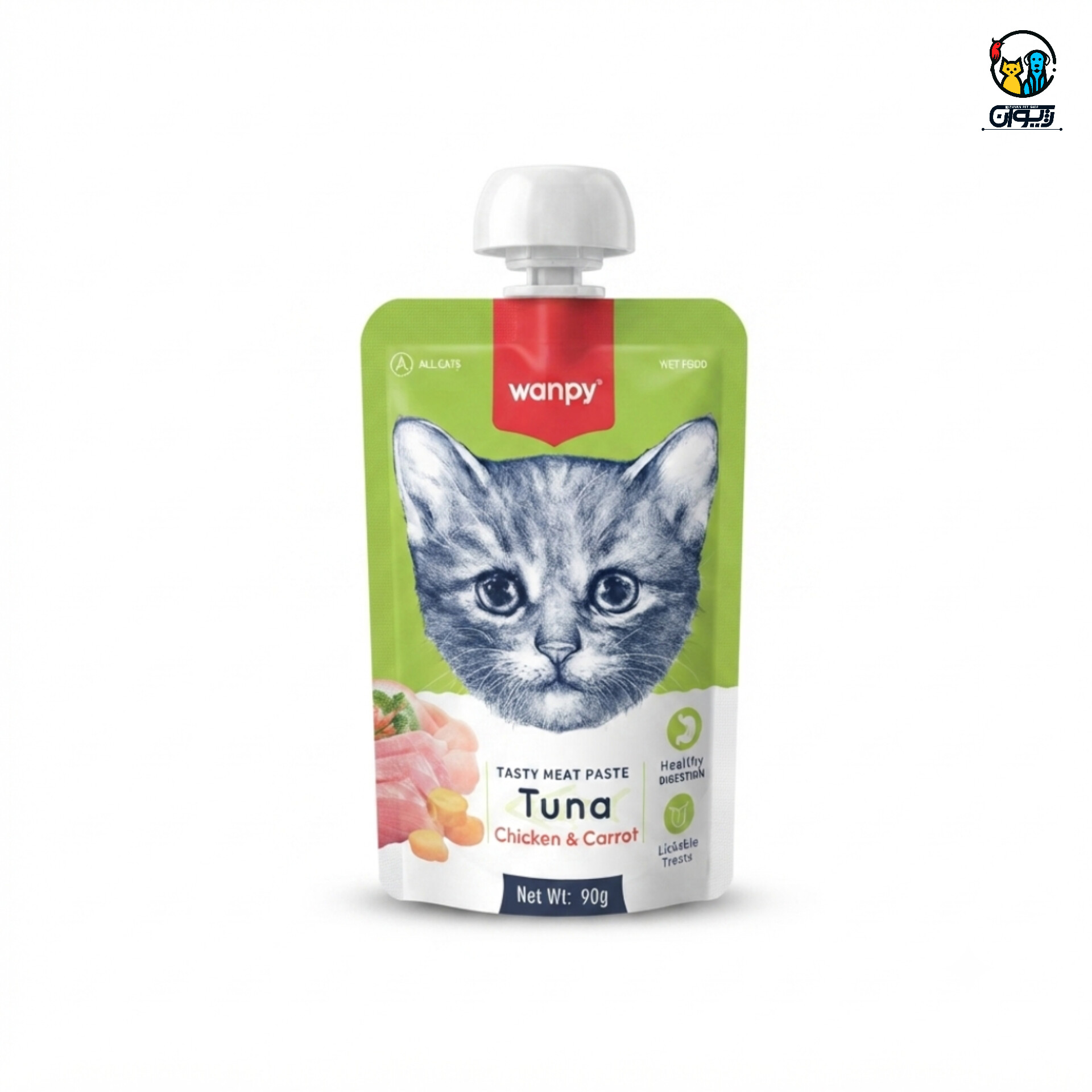پودینگ گربه ونپی طعم تن، مرغ،هویج وزن ۹۰ گرم Wanpy Cat Pudding
