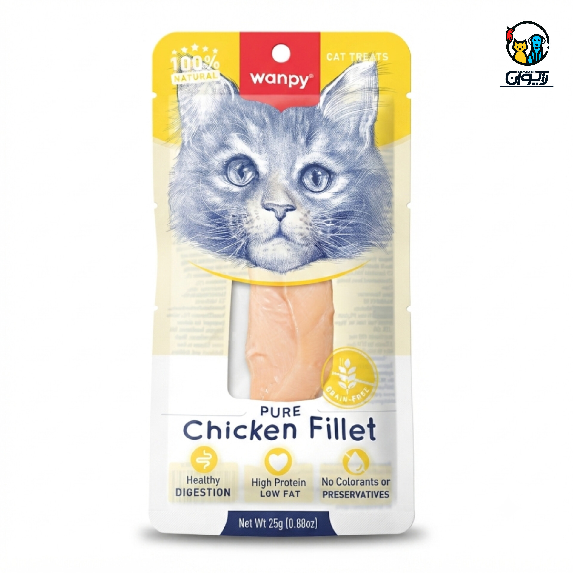 تشویقی گربه ونپی با طعم فیله مرغ chicken fillet wanpy