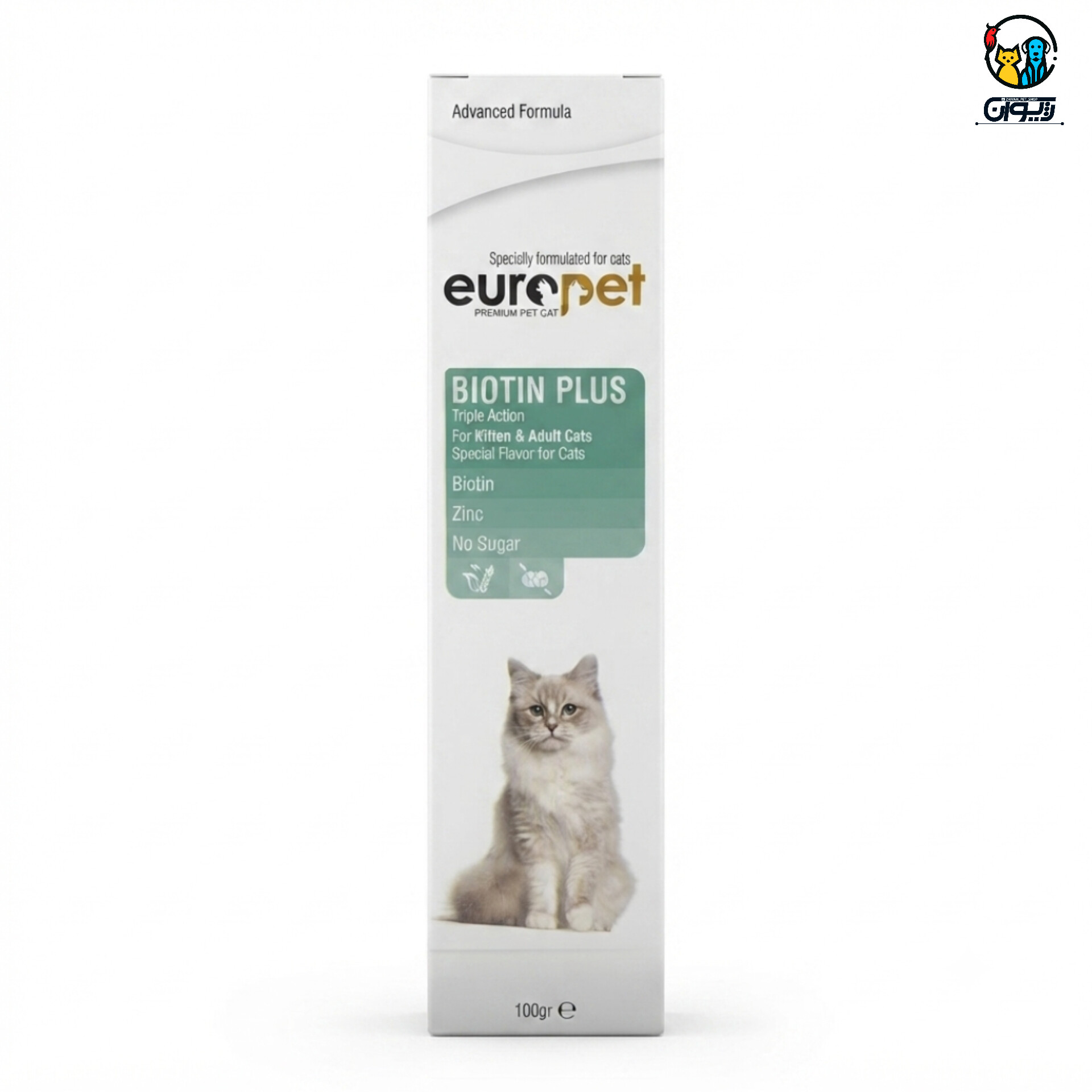 خمیر بیوتین گربه یوروپت مناسب سلامت پوست و مو Europet Biotin Paste for Cats